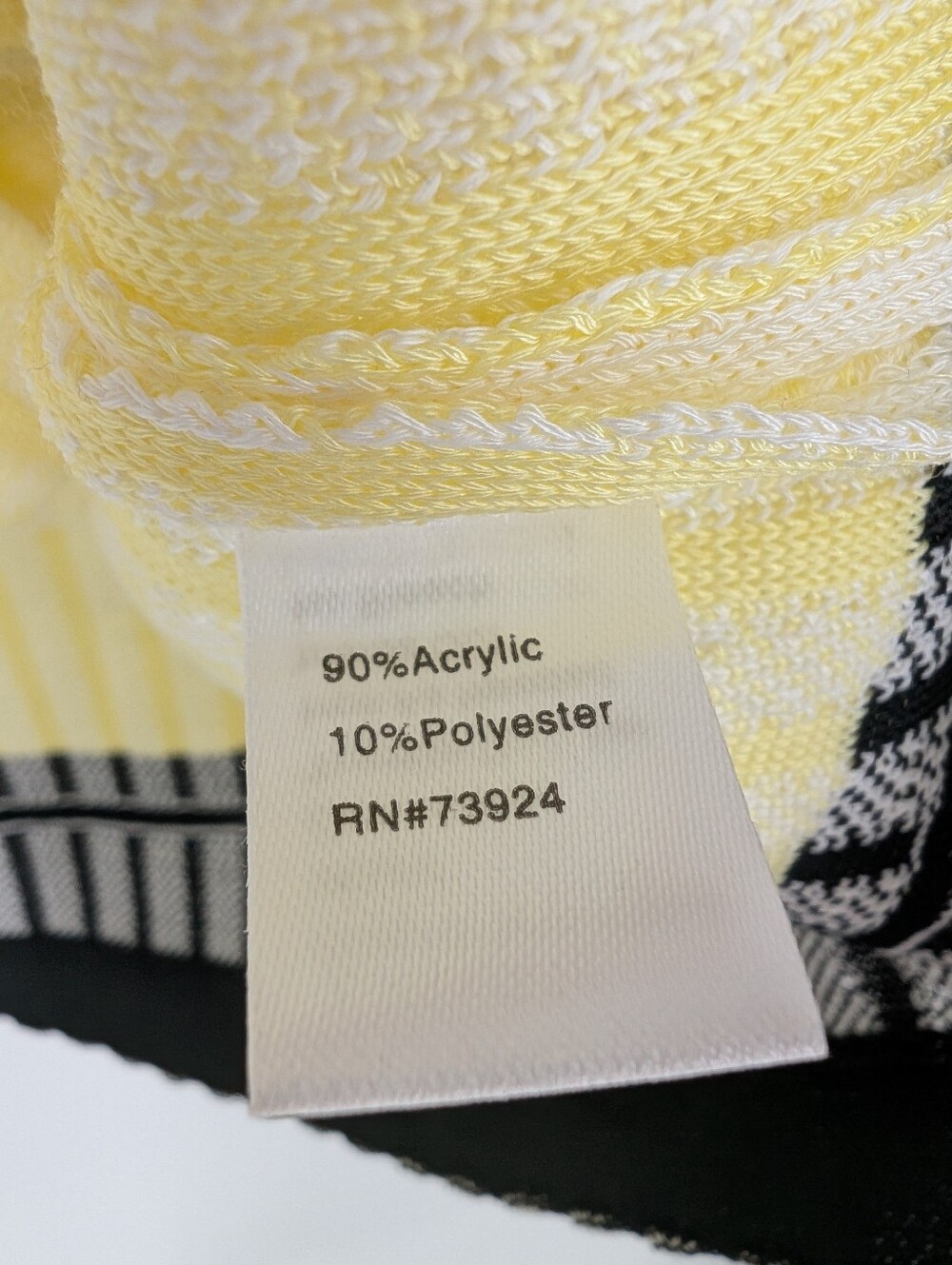 Ming Wang Textured Knit Jacket Yellow White Black Acrylic Large - Picture 5 of 6